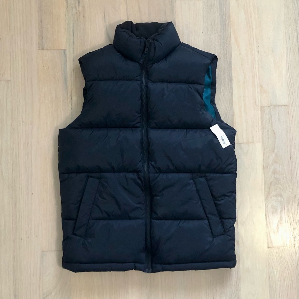 Old Navy Mens Puffer Vest, Size Small in Navy Blue